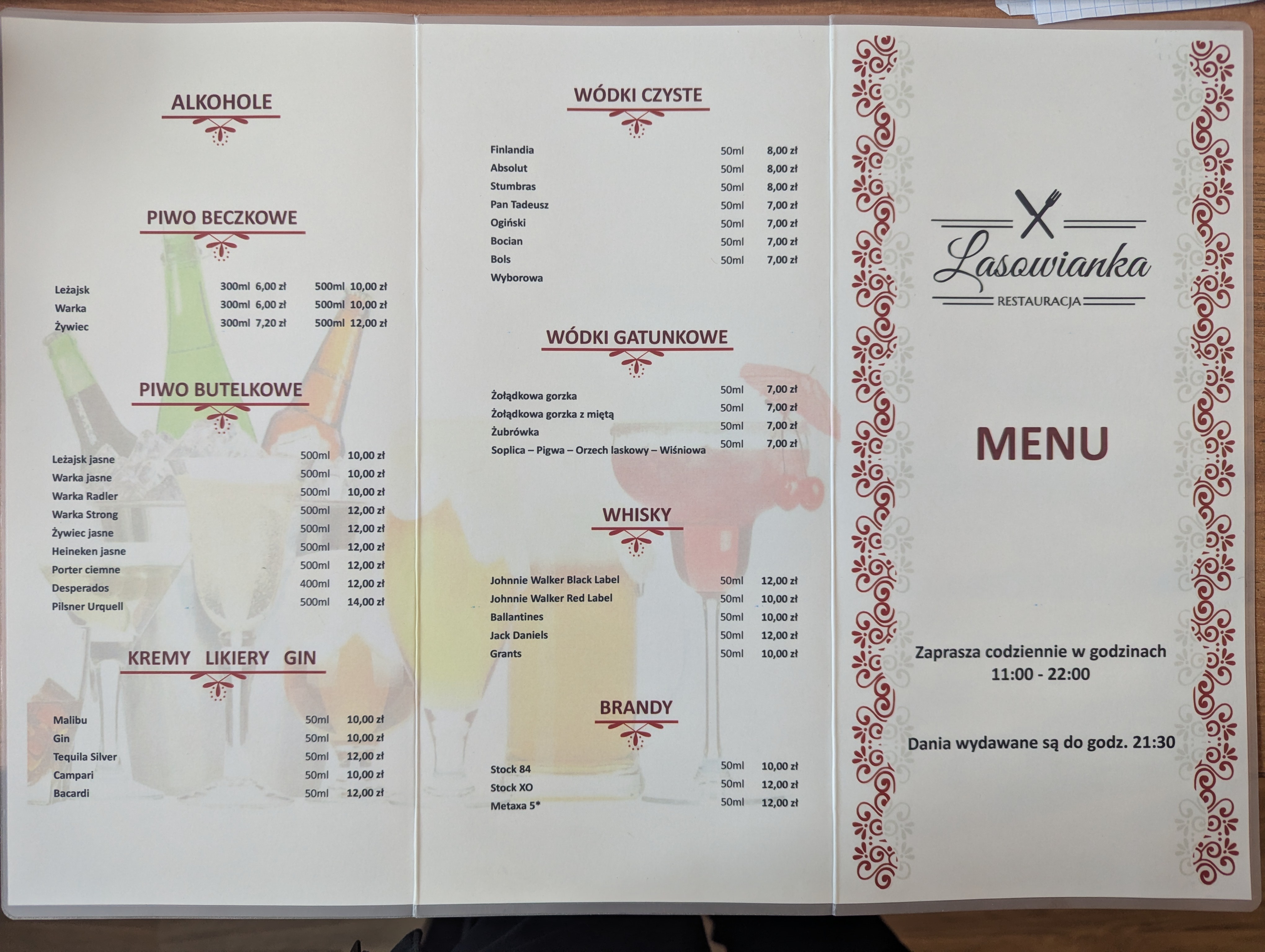 Menu strona 1