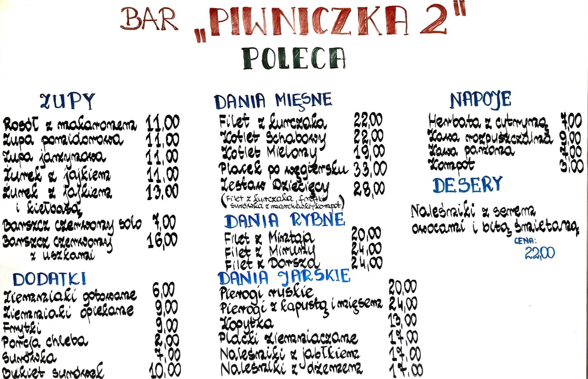 Menu strona 1