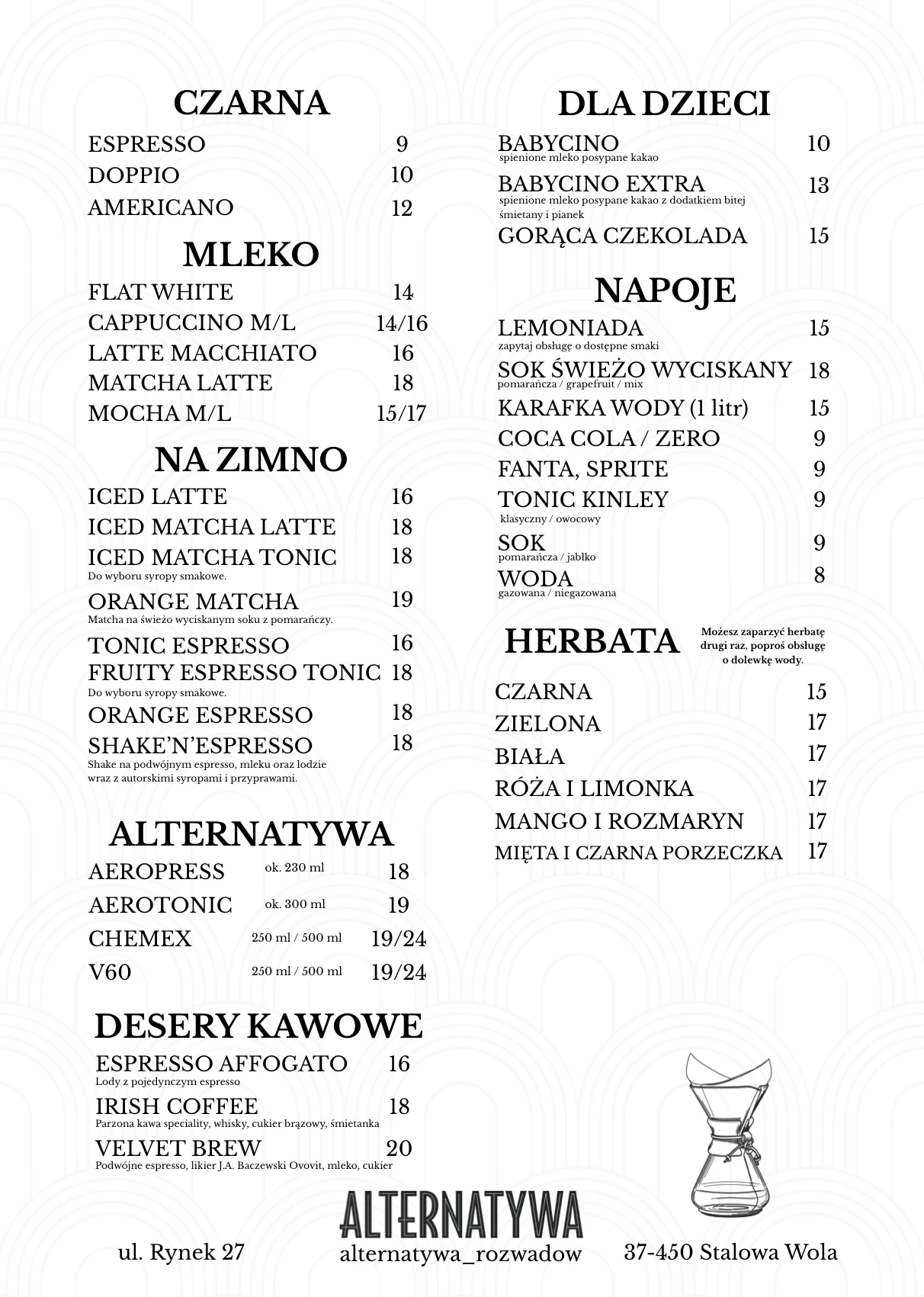 Menu strona 1