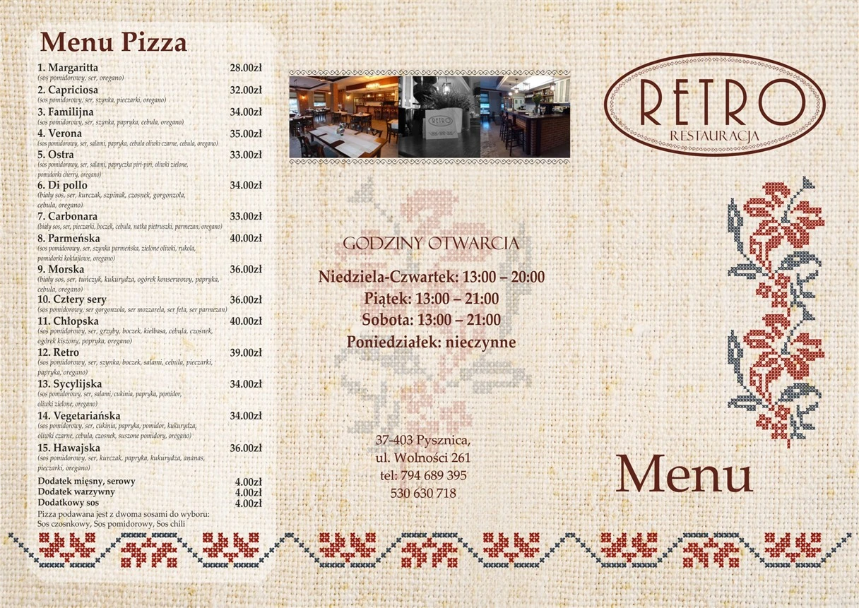 Menu strona 1