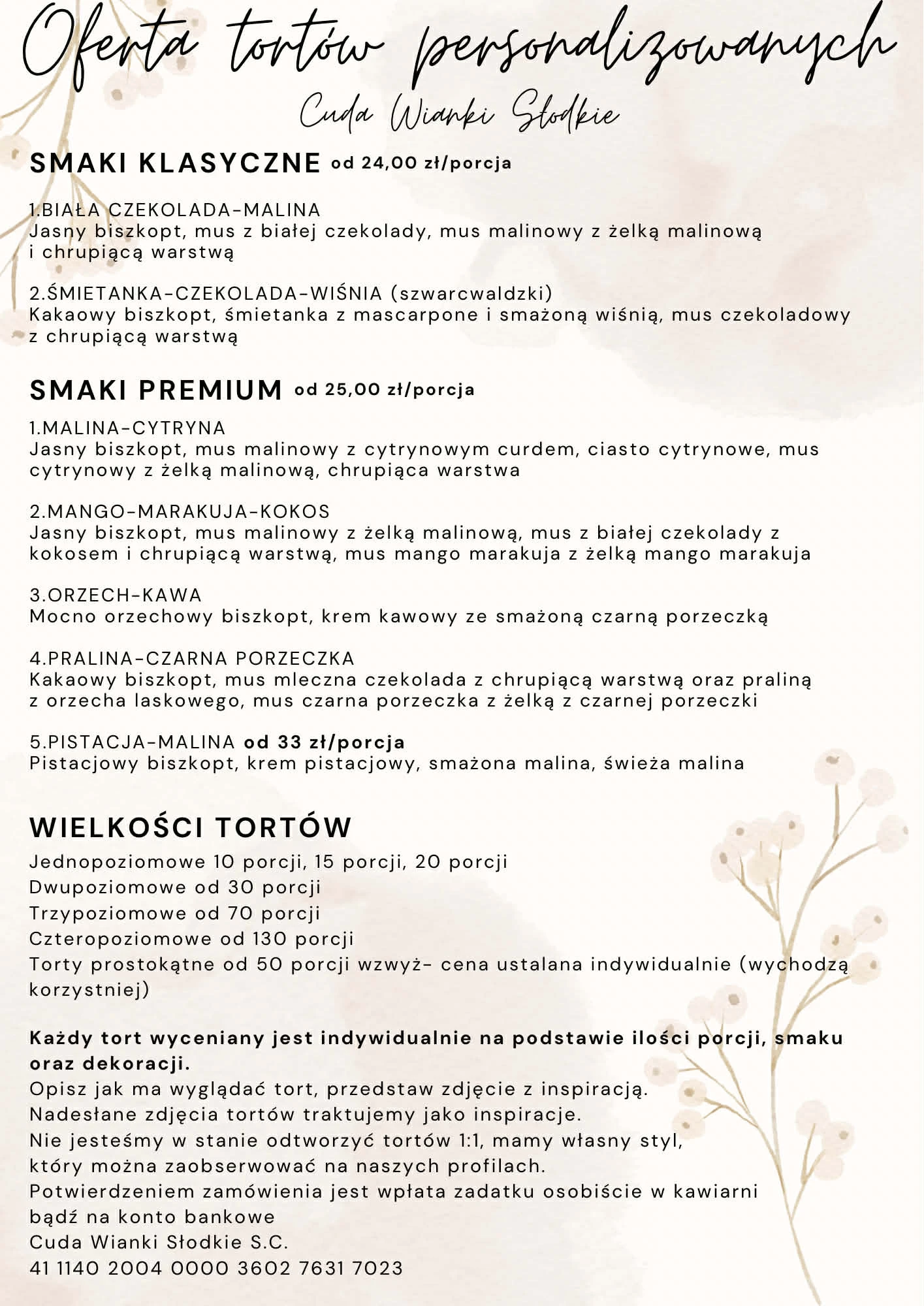 Menu strona 1