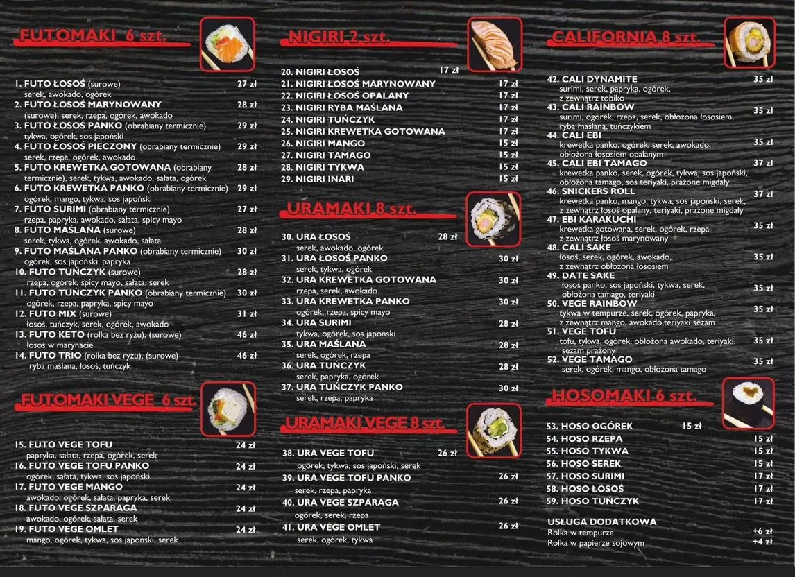 Menu strona 1